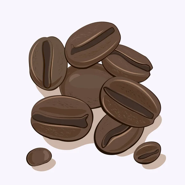 Vector Illustration Coffee Beans Brown Beige Colors Texture Menu Design — Stock Vector