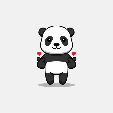 Sevgi dolu eli olan sevimli bir panda.