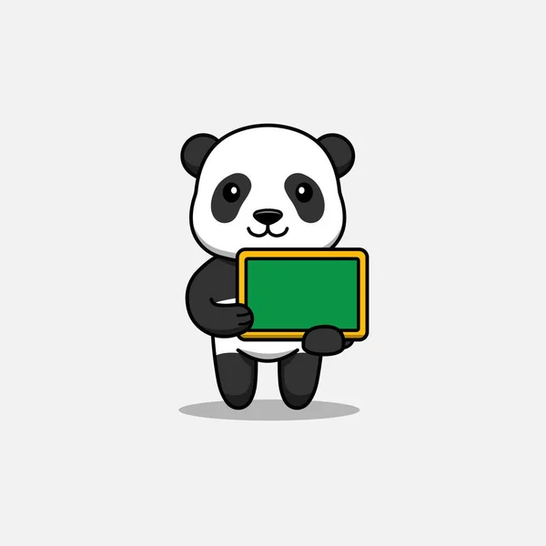 Söt Panda Med Kalkbräda — Stock vektor