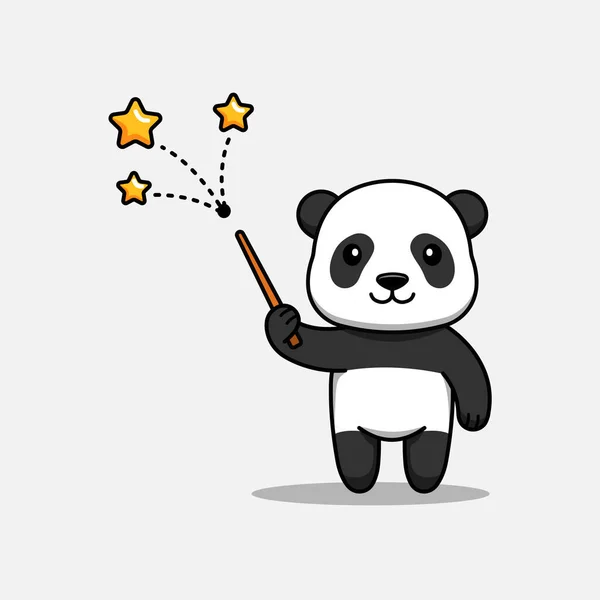 Niedlicher Panda Zeigt Einige Sterne — Stockvektor