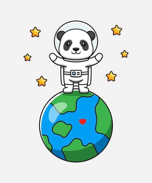 Niedlicher Panda Astronautenanzug — Stockvektor