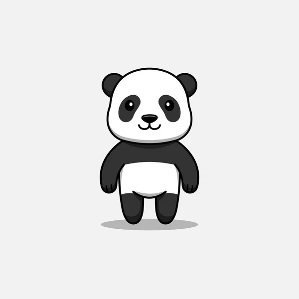 Niedlicher Panda Mit Glücklichem Gesicht — Stockvektor