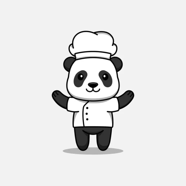 Bonito Panda Vestindo Chef Uniforme Vetores De Bancos De Imagens Sem Royalties