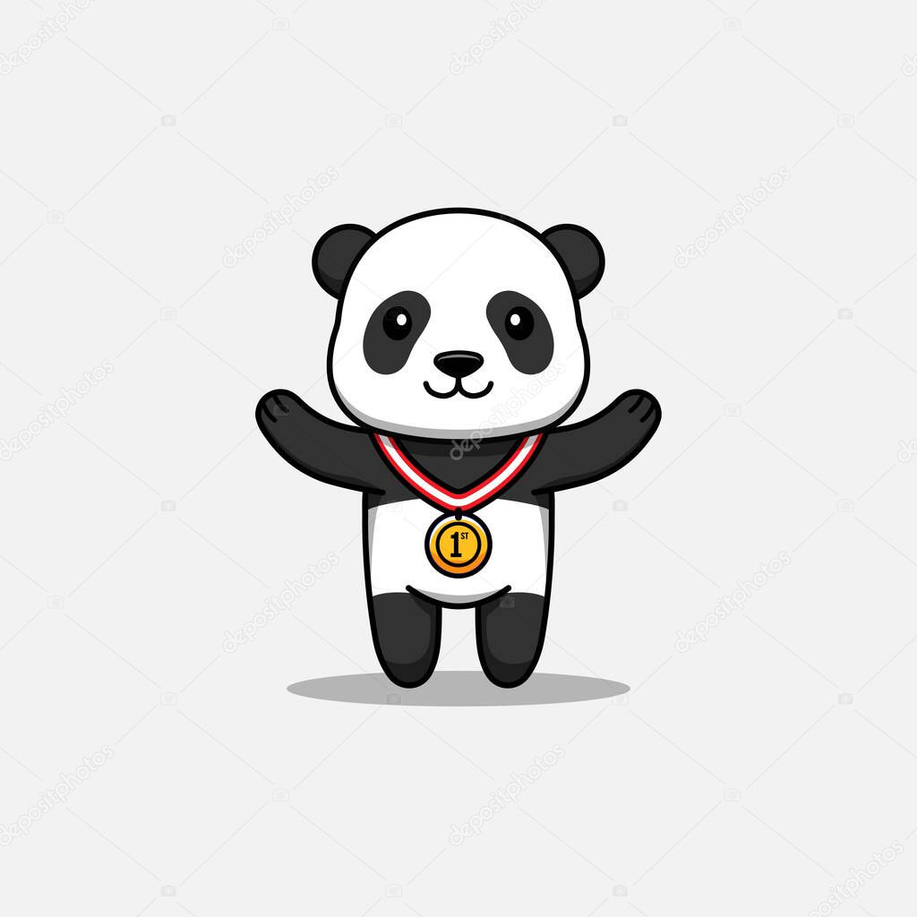 Cute panda wins a contest