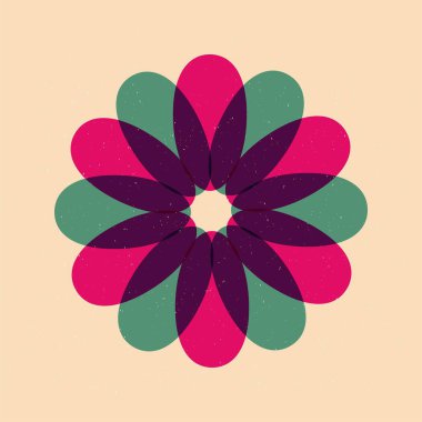 Renkli geometrik şekiller modayı takip eden riso grafik desen tarzında. Çeşitli geometri izole sembol demeti. Çocuklar ya da yaratıcı tasarım için temel unsurlar.