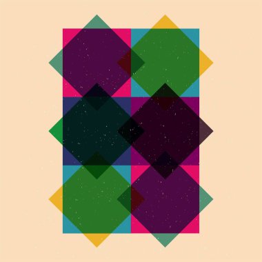 Renkli geometrik şekiller modayı takip eden riso grafik desen tarzında. Çeşitli geometri izole sembol demeti. Çocuklar ya da yaratıcı tasarım için temel unsurlar.