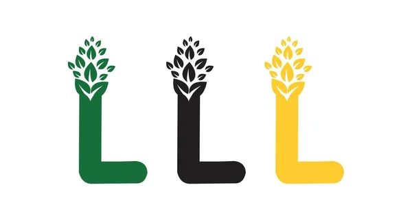 Letter Eroded Leaf Letter Logo Designs Použitelné Pro Obchodní Zdravotní — Stockový vektor