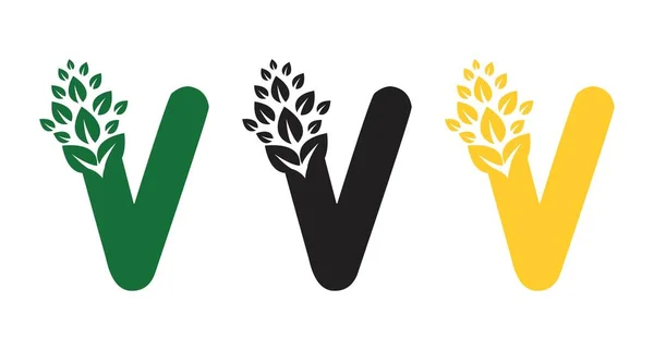 Lettre Eroded Leaf Letter Vlogo Designs Utilisable Pour Les Logos — Image vectorielle
