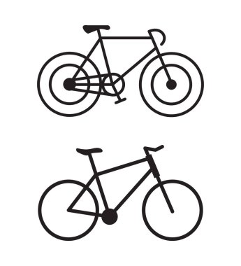 Beyaz arka planda bisiklet vektör çizimi. Birinci kalite semboller. Web konsepti ve grafik tasarımı için simge.