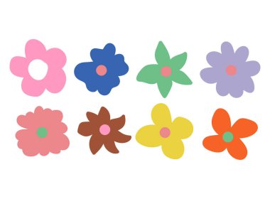 Çiçek ve bahçe süsleme vektör resimlemesini ayarla