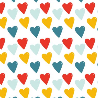 renkli kalpler seamless modeli