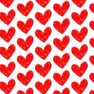 Kırmızı kalp arka plan. Vektör çizim.