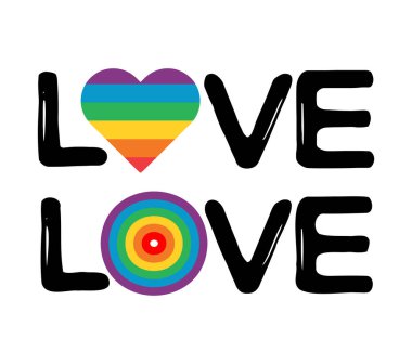 Gökkuşağı renginde aşk logosu
