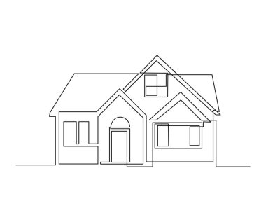 Çizgili bir ev. 3d illüstrasyon