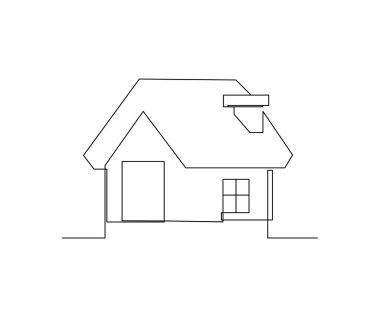 ev vektör simgesi. Beyaz arkaplan evinde çizgi vektör simgesi izole edildi.