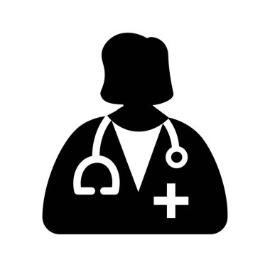 doktor glyph düz simge