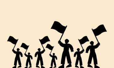 Siyah beyaz giyen bir adamın vektör çizimi