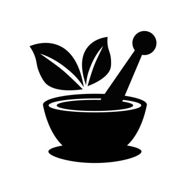 Kabuklu ve otlu havan topu simgesi, siluet tarzı