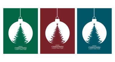 Mutlu noeller ağaç vektörü seti