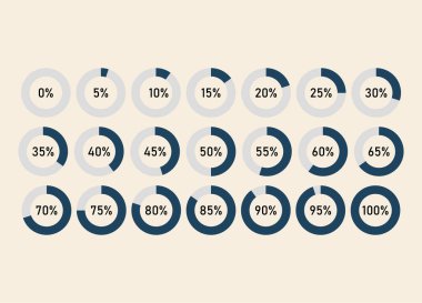 0 0 0 0 - 0 'dan yuvarlak yüzde diyagramlarının kümesi - web tasarımı web arayüzü için kullan (ui infografik veya infografik
