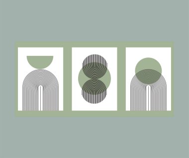 soyut sosyal medya simgelerinin vektör illüstrasyonlarını geometrik şekilde ayarla