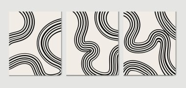 Bir dizi kusursuz desen. Tasarım, baskı ve dekorasyon için soyut arka planlar. modern geometrik duvar kağıdı.