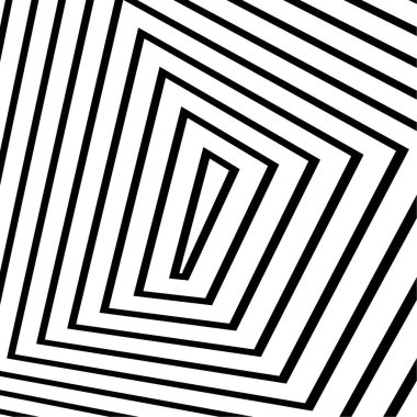 siyah ve beyaz soyut arkaplan, optik etki, vektör illüstrasyonu