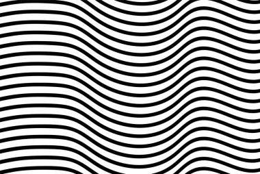 vektörsüz monokrom çizgileri deseni. Soyut arkaplan. Optik illüzyonlu dalga karolarının dokusu