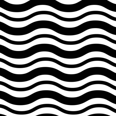 Dalga şekilli kusursuz siyah beyaz desenler.