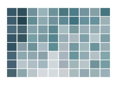 Mavi renk pikselli mozaik kare desenli bir set. Düz renk. vektör illüstrasyonu