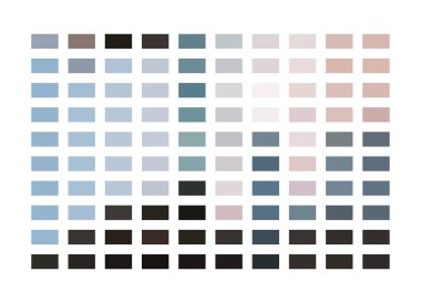 Farklı boyutlarda renkli palet.