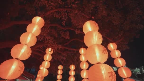 Lanternas Papel Chinesas Para Celebração — Vídeo de Stock