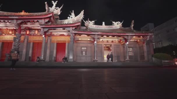 Taipei Tayvan Xingtian Tapınağı Taipei Deki Popüler Taoist Tapınaklarından Biridir — Stok video