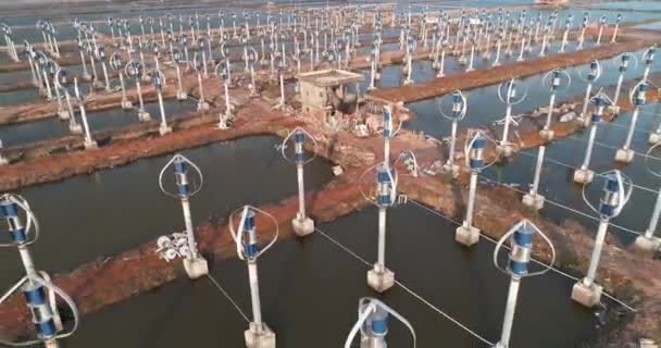 Geradores Energia Eólica Central Eólica Wang Gong Fangyuan Changhua Taiwan — Vídeo de Stock