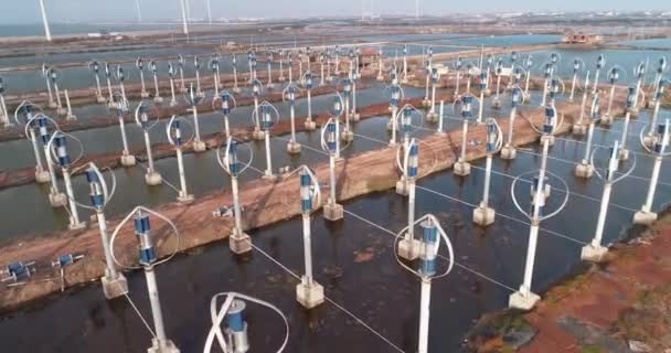 Generadores Energía Eólica Central Eólica Wang Gong Fangyuan Changhua Taiwán — Vídeos de Stock