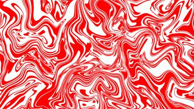 Ayrıntılı eğri mermer arka planı kırmızı renkte. Modern soyut sıvı yağ tasarım vektörü.