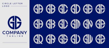 Collection of simple circle letter G logo design vector. G letter mark template set.
