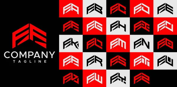 Набір Шаблонів Вгору Літери Стрілочками Логотипу Абстрактна Лінія Вектор Логотипу — стоковий вектор