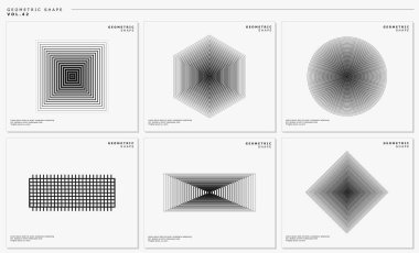 Abstract blend line basic shape logo design template. Modern line contour vector collection.