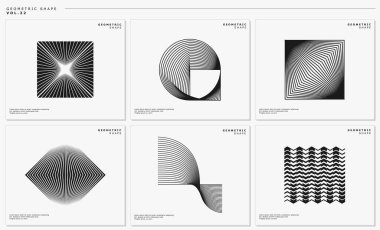 Collection of modern abstract basic shape logo design template. Blend line logo vector.