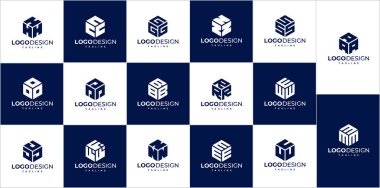Harf işareti logosu. Kısaltma logosu. Altıgen logo tasarımı