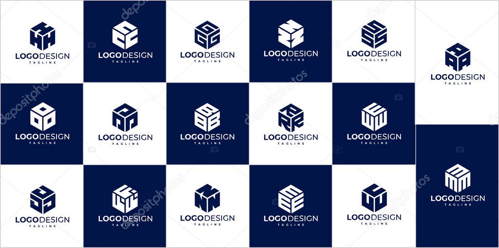Lettermark logo. Acronym logo. Hexagon logo design