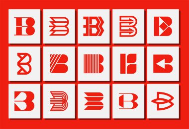 Satır demeti soyut ilk harf B logo tasarımı