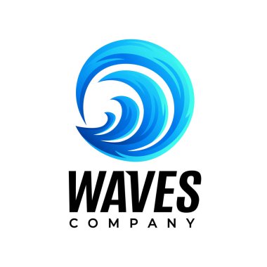 Renkli şirket soyut çizgi dalga logosu markası