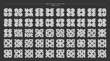 Düz yuvarlak daire Bauhaus soyut element temel şekilsiz desen seti