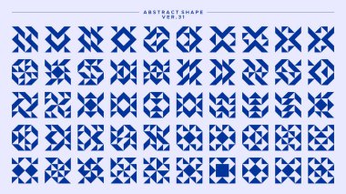 Dekoratif çizgi soyut memphis kare temel şekil tasarımı seti