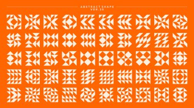 Basit Bauhaus soyut şekil çizgisi kare desen dizaynı