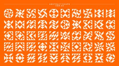 Modern, keskin çizgi Bauhaus soyut kare temel şekil deseni