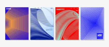 Modern dinamik çizgi akışı soyut kapak tasarımı