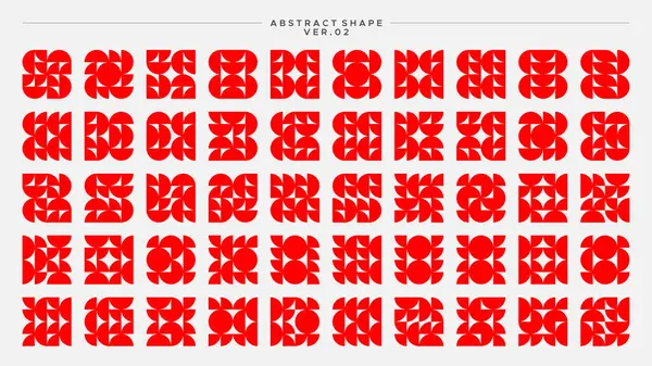 Bir dizi düz daire memphis bauhaus soyut temel şekil desen tasarımı